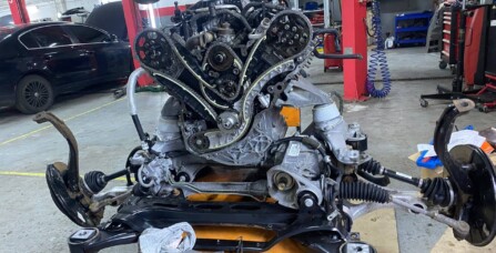 Переущільнення напівпиддону та переущільнення розвалу блоку Volkswagen Touareg 3.0 TDI